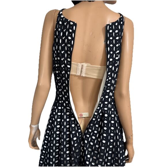 Vince Camuto Black Layered Eyelet Dress 6 Halter Fit Flare Preppy Whimsigoth Y2k - Picture 10 of 16